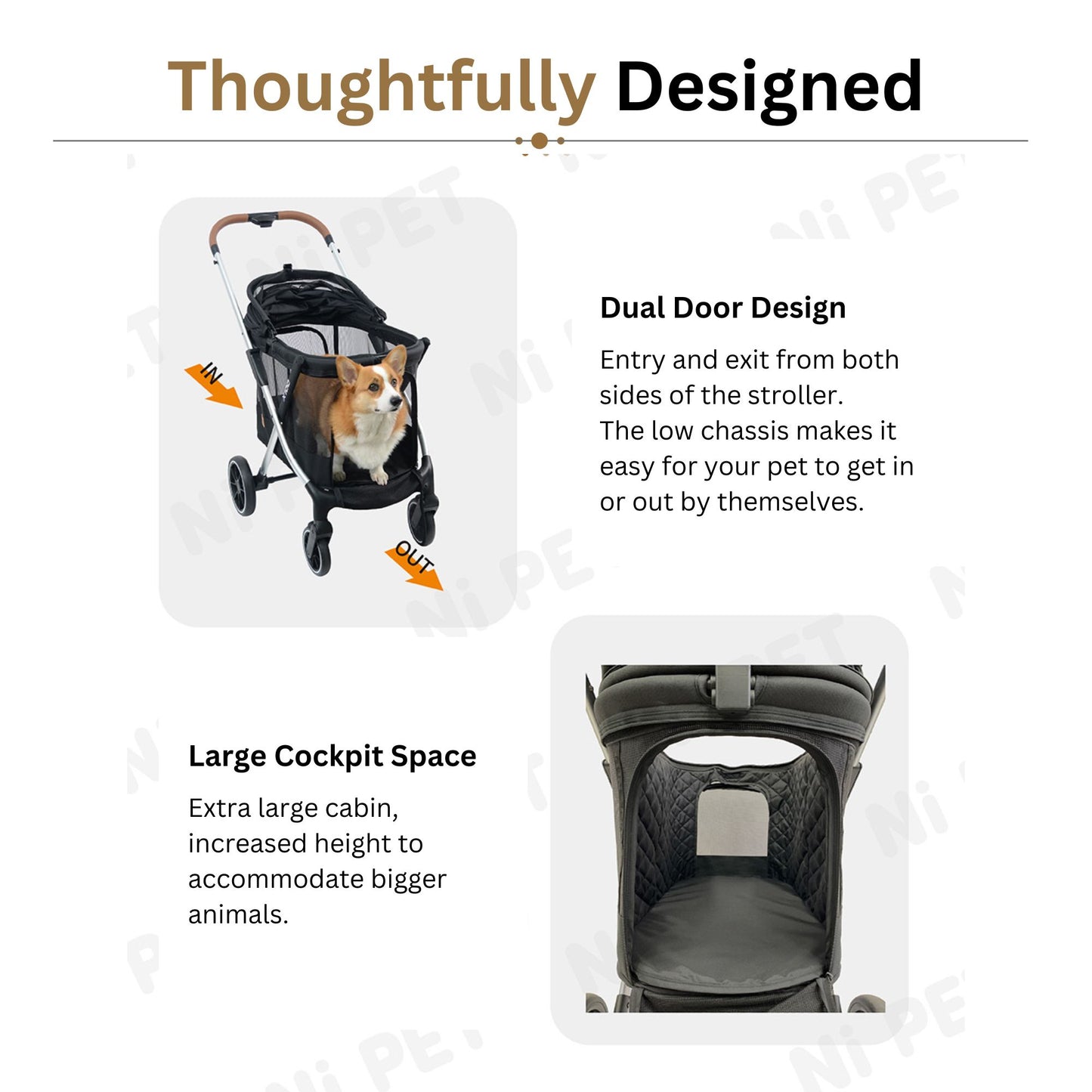 Ni Pet X100 Jumbo Quickfold Pet Stroller