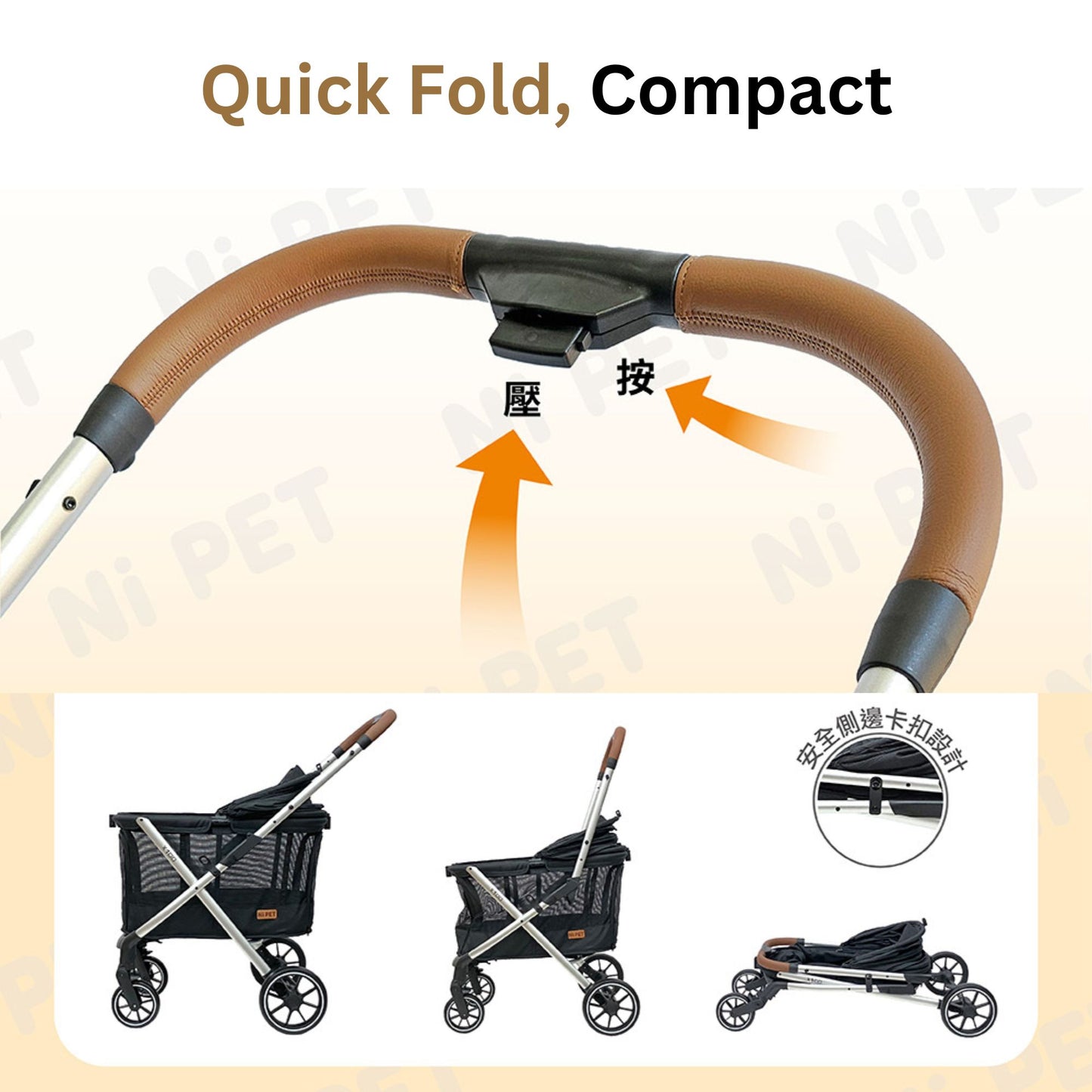 Ni Pet X100 Jumbo Quickfold Pet Stroller