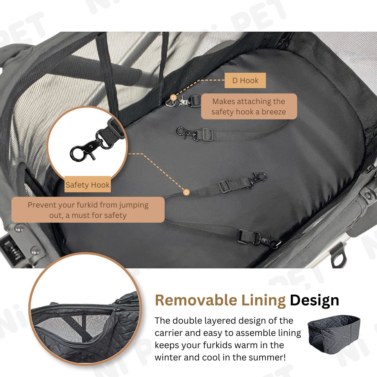 Ni Pet X100 Jumbo Quickfold Pet Stroller