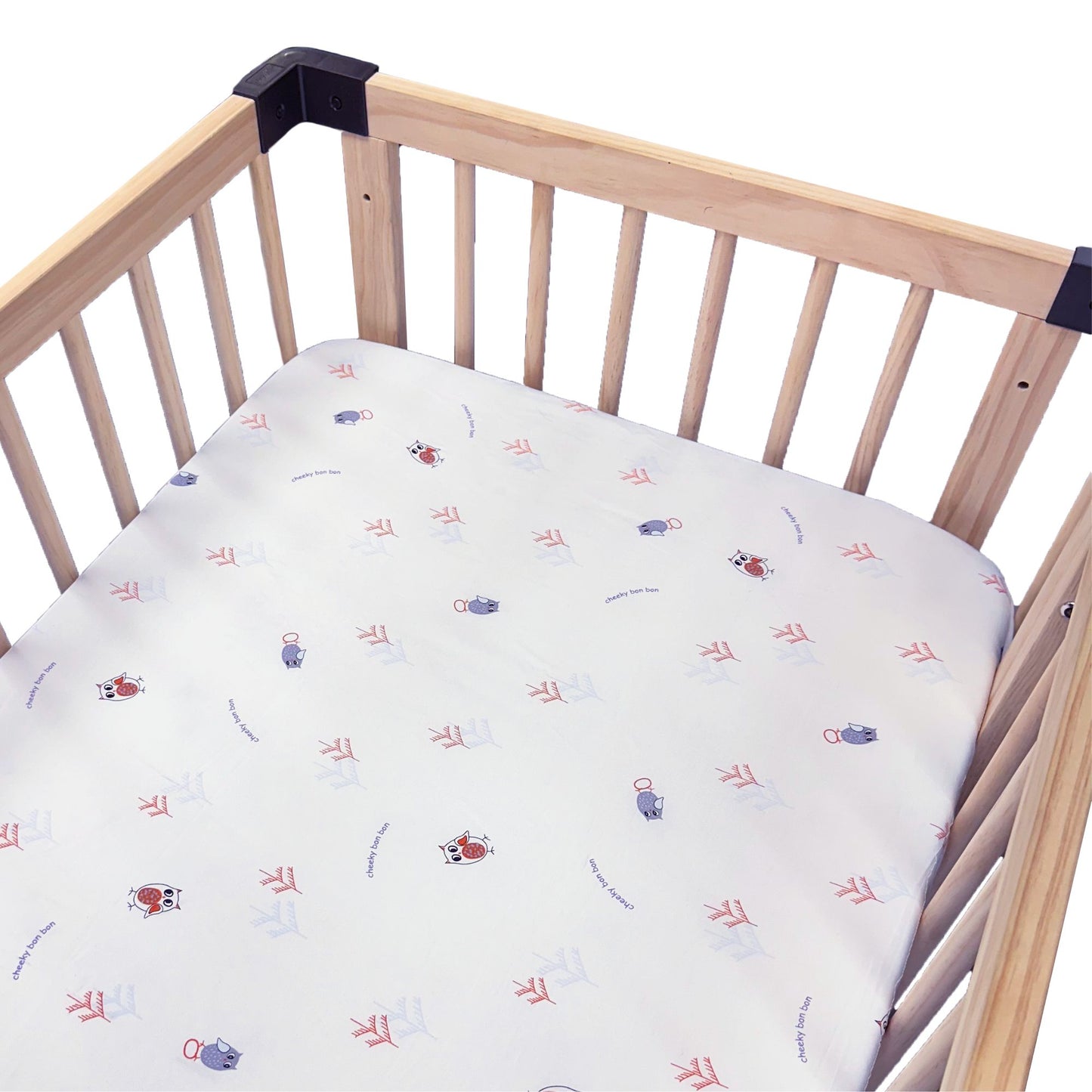 Cheeky Bon Bon baby mattress cover with fun print
