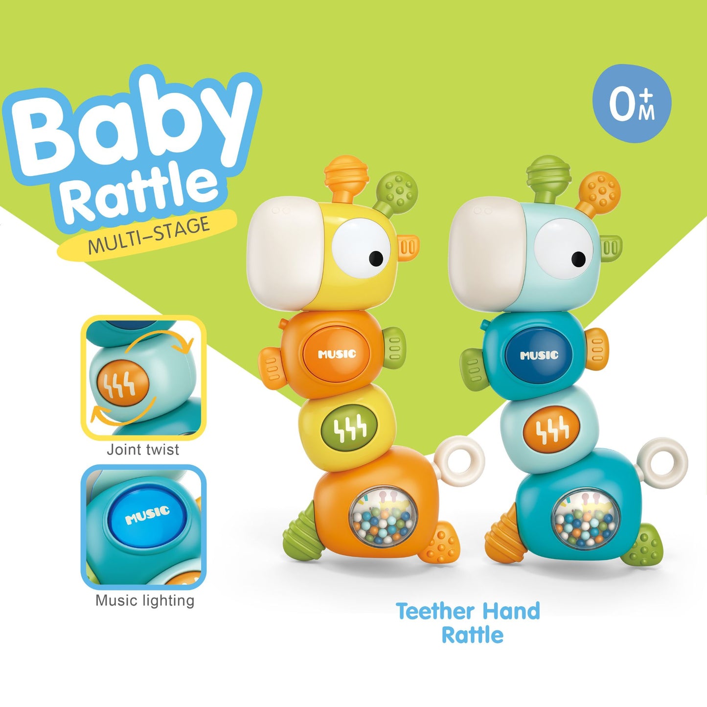 Maya & Friends Giraffe Multi Stage Baby Rattle (Assorted Colours)