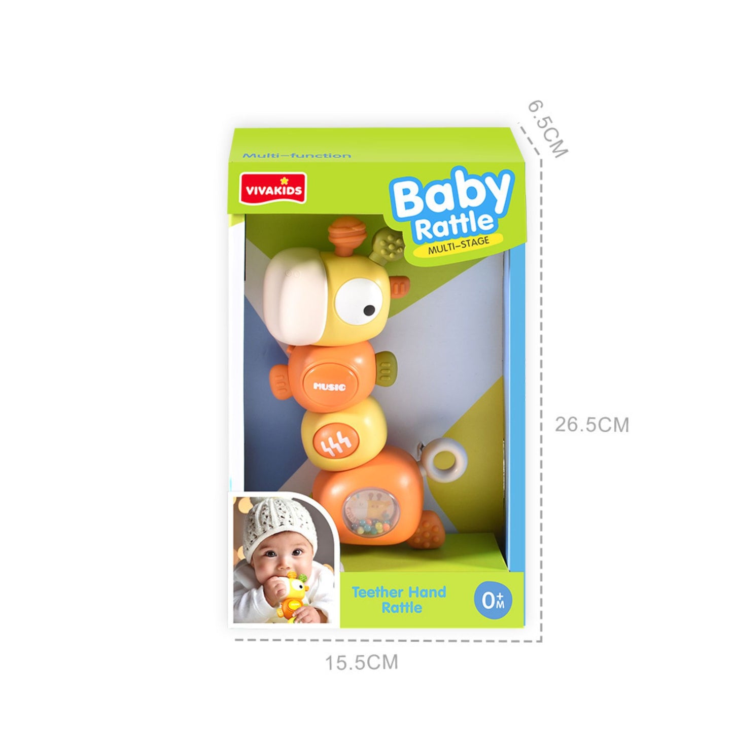 Maya & Friends Giraffe Multi Stage Baby Rattle (Assorted Colours)