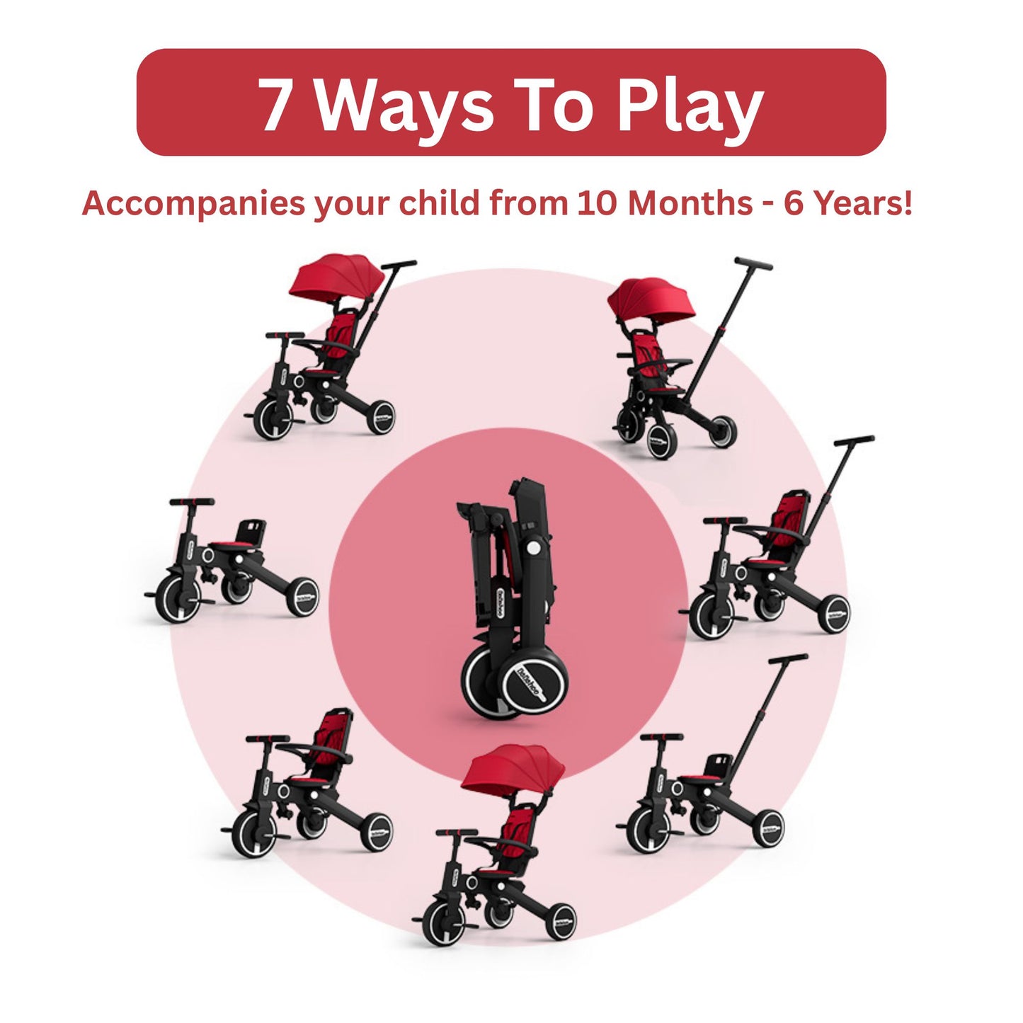 Maya & Friends Adventura 7-In-1 Compact Trike