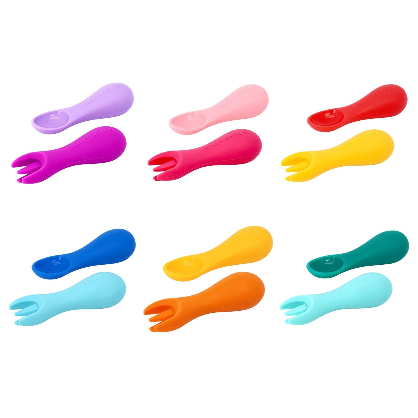 Marcus & Marcus Silicone Palm Grasp Spoon & Fork Set