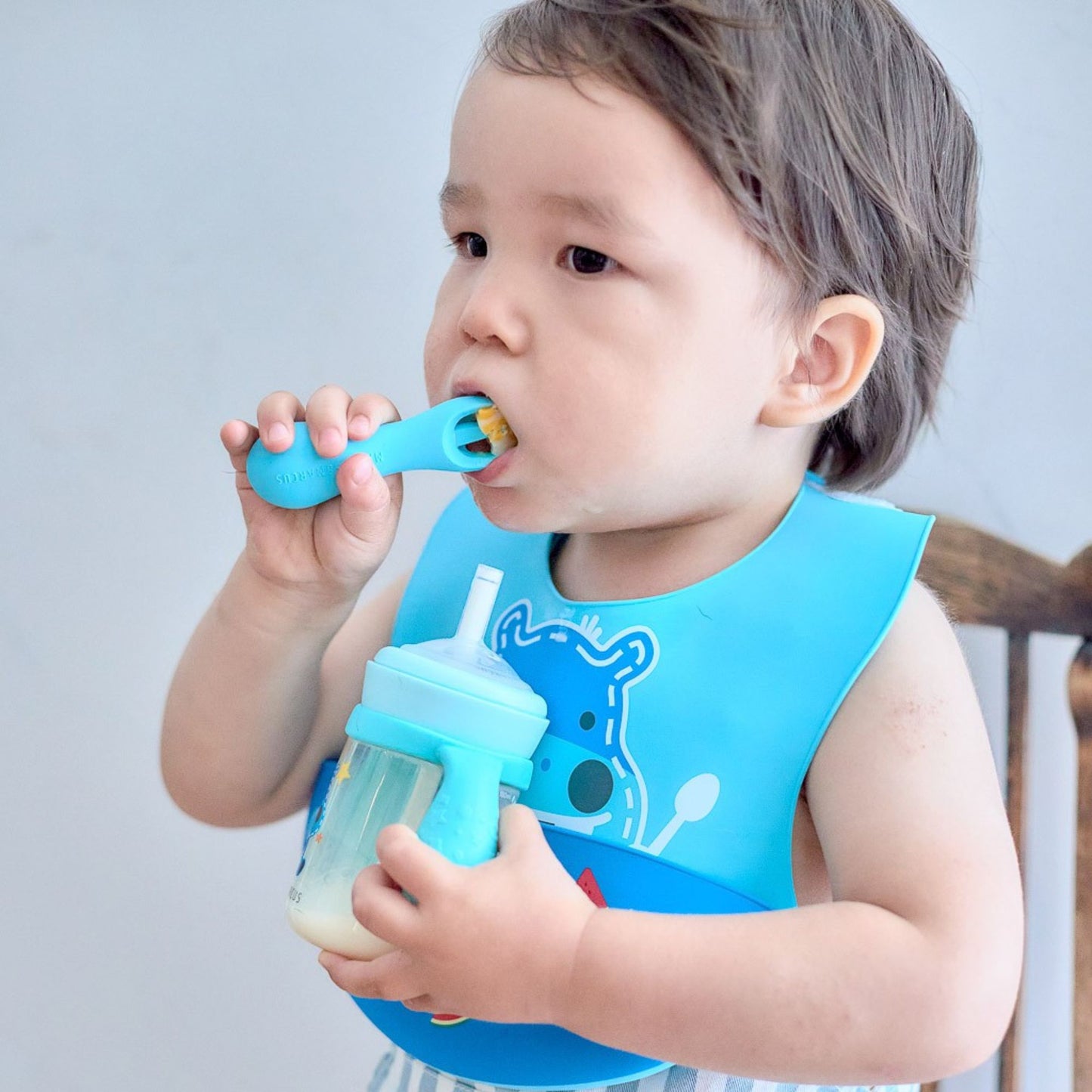 Marcus & Marcus Silicone Palm Grasp Spoon & Fork Set