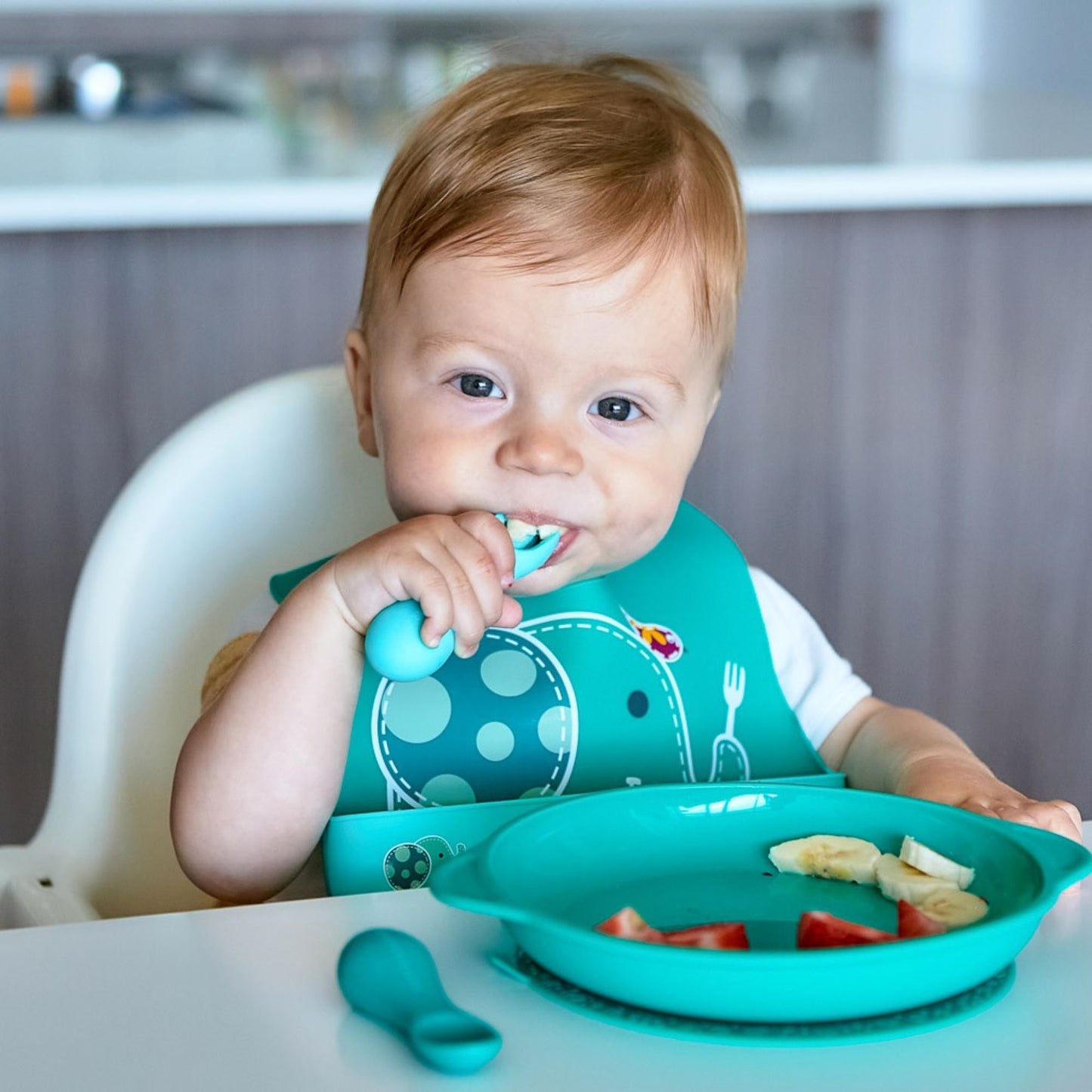 Marcus & Marcus Silicone Palm Grasp Spoon & Fork Set