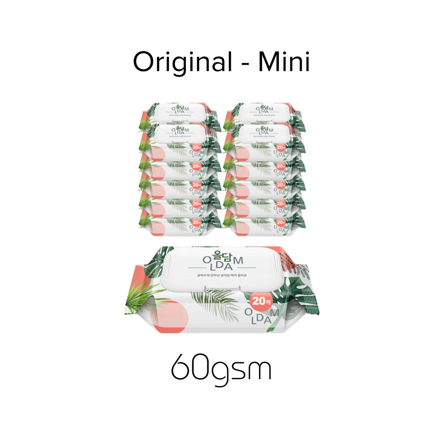 Mini Oldam 올담 Korean Baby Wipes - Safe For Baby. Soft & Sensitive. Thick.