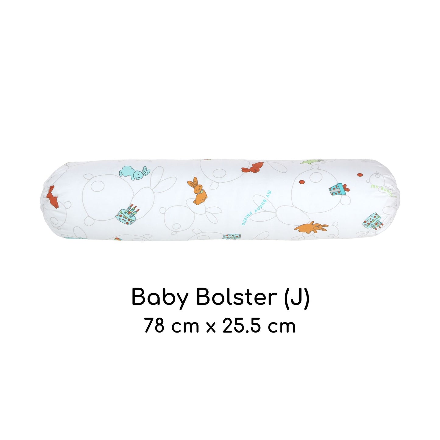 My Bunny Friend Baby Bolster - J (Bunny Party)