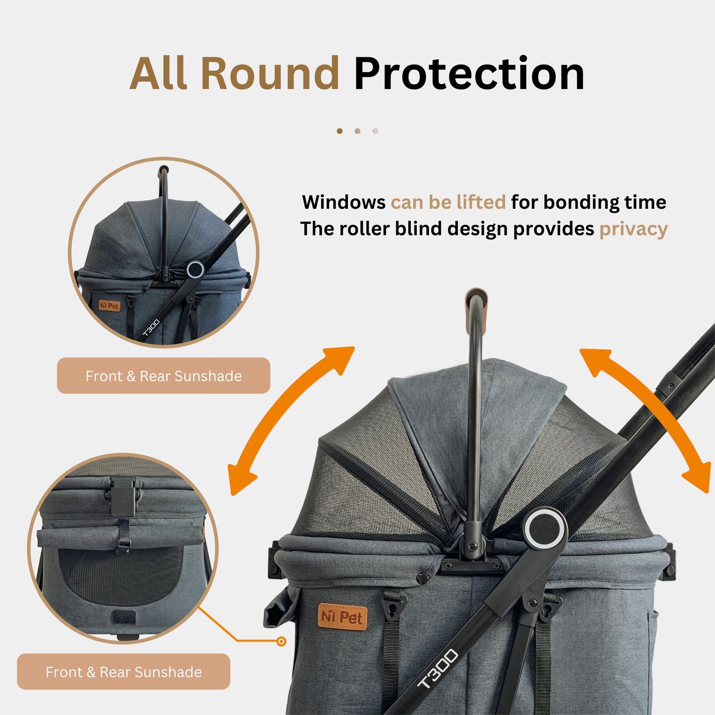 Ni Pet T300 Detachable Pet Stroller