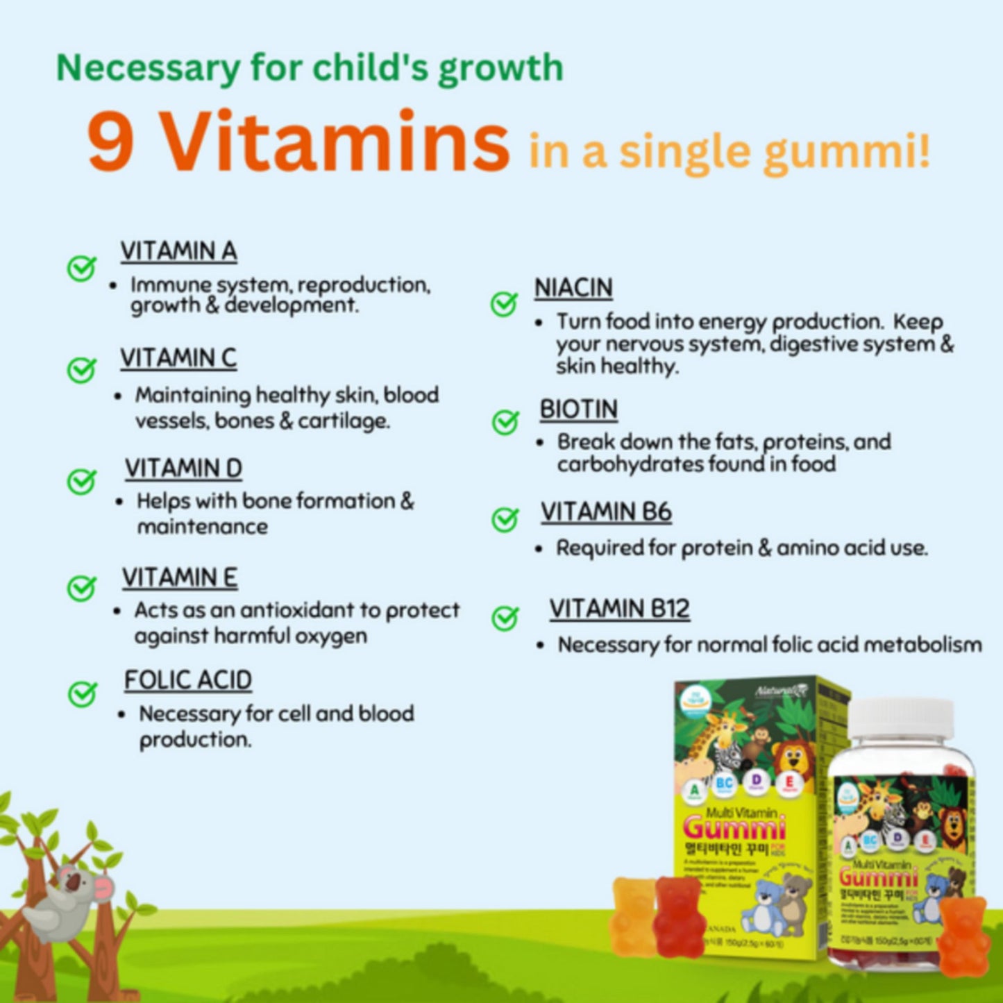 Naturalize Multivitamin Gummies For Toddlers And Kids Health (Calcium, Vitamin C, Vitamin D, Zinc)