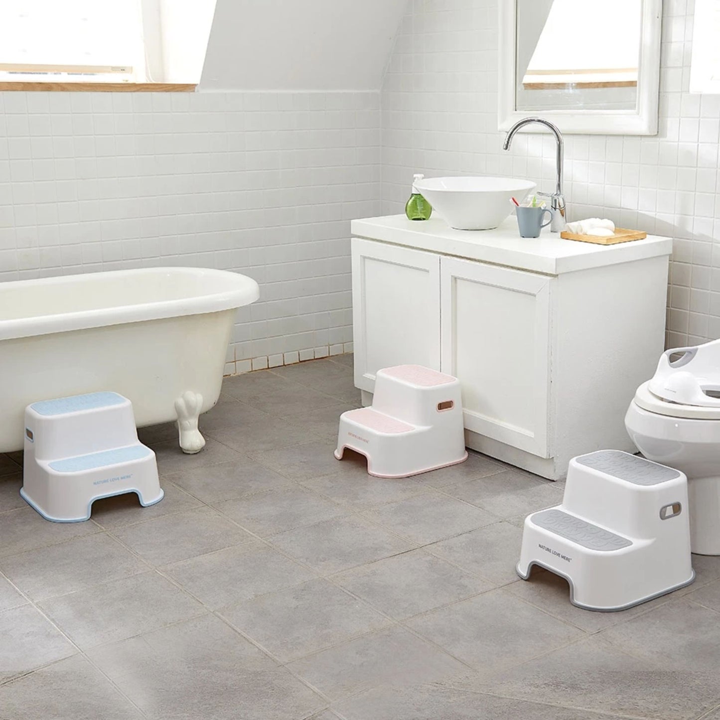 Nature Love Mere ABC Safety Step Stool For Kids (Anti-Slip, Potty Training, Booster)