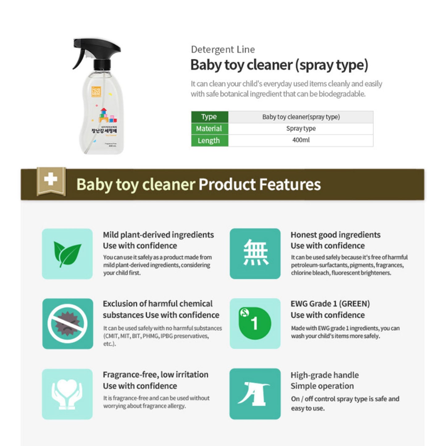 Nature Love Mere Toy Cleaner Spray And Laundry Stain Remover