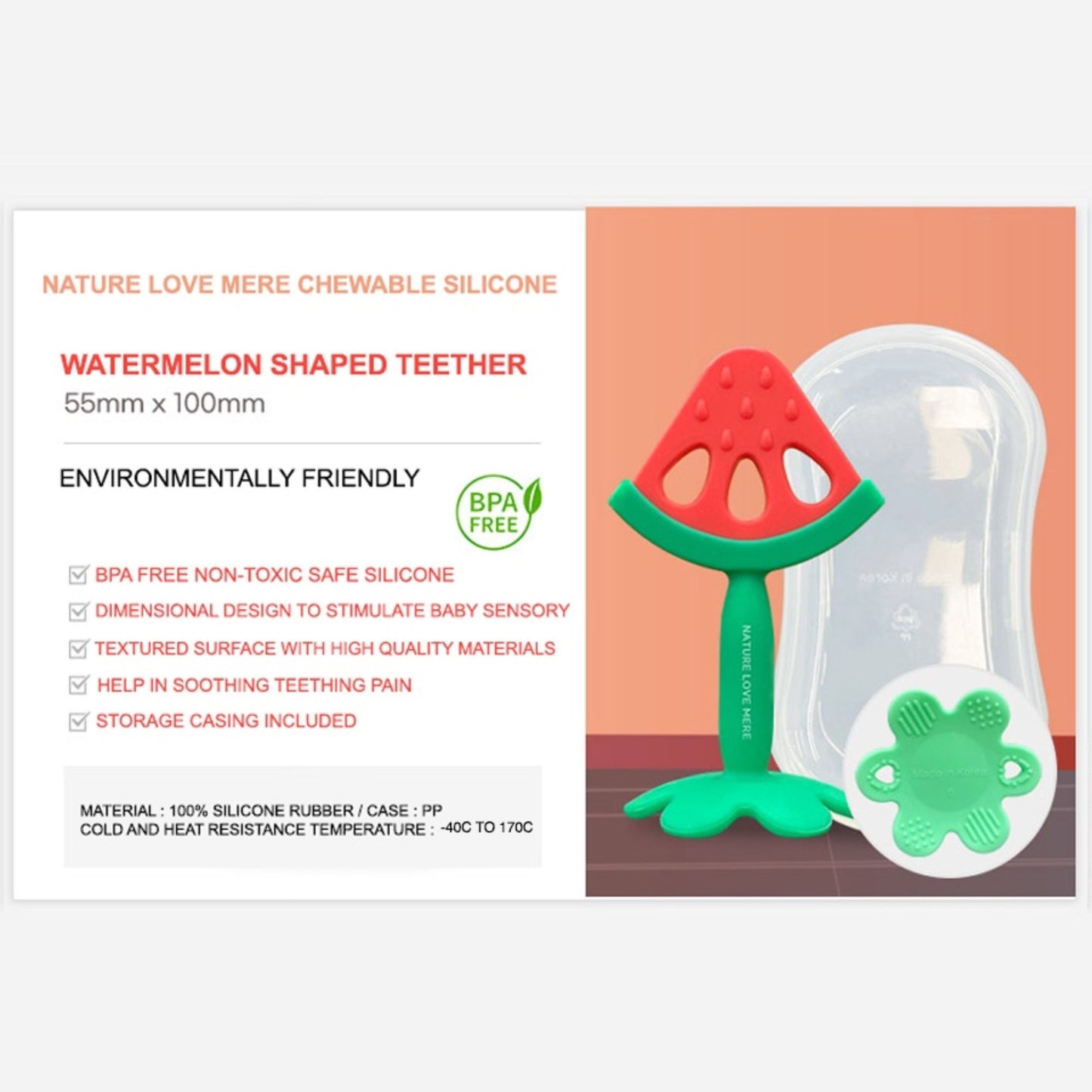 Nature Love Mere Korean Platinum Grade Silicone Baby Teether Toy