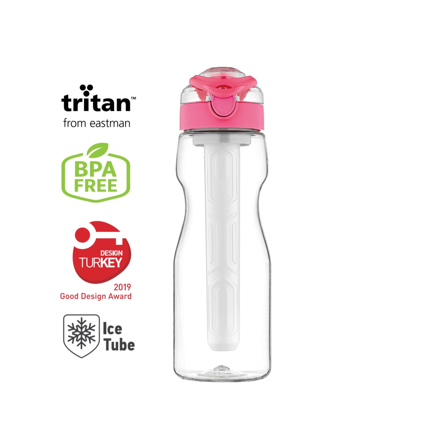 Renga Saga Tritan Water Bottle With Ice Tube - 730ML