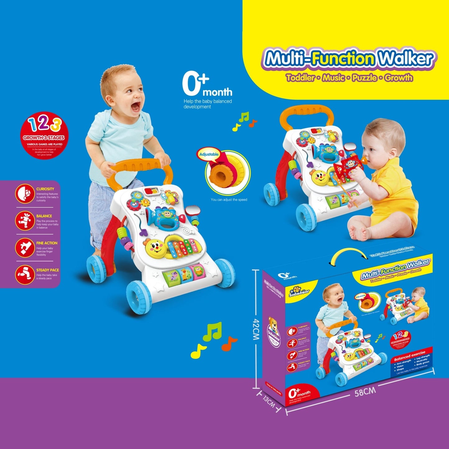 Maya & Friends Multifunctional Music Walker