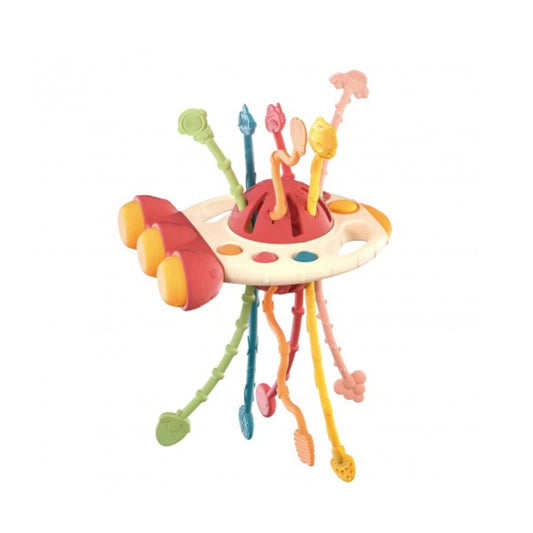 Maya & Friends Sensory UFO Pull String Toy (Assorted Colours)