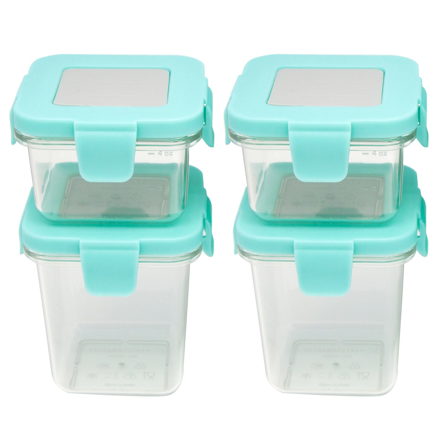 Marcus & Marcus Tritan Air Tight Container - 4oz x 2pcs + 8oz x 2pcs
