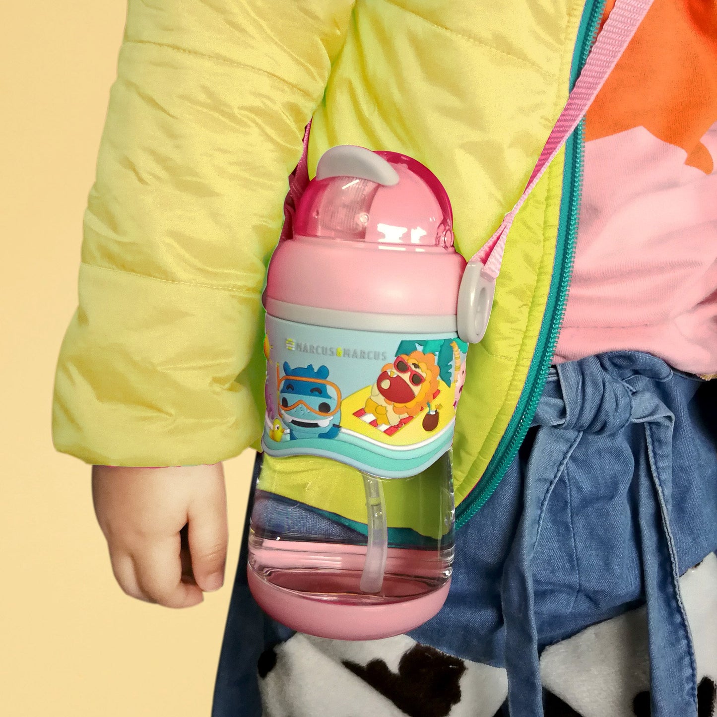 Marcus & Marcus 2-stage Tritan Straw Bottle - Pink