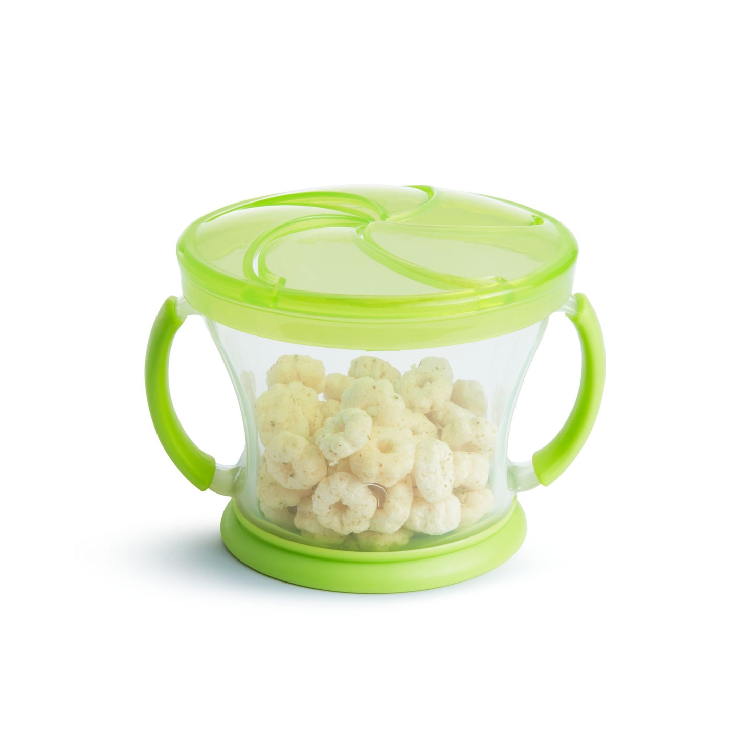 Toddler using Munchkin Snack Catcher