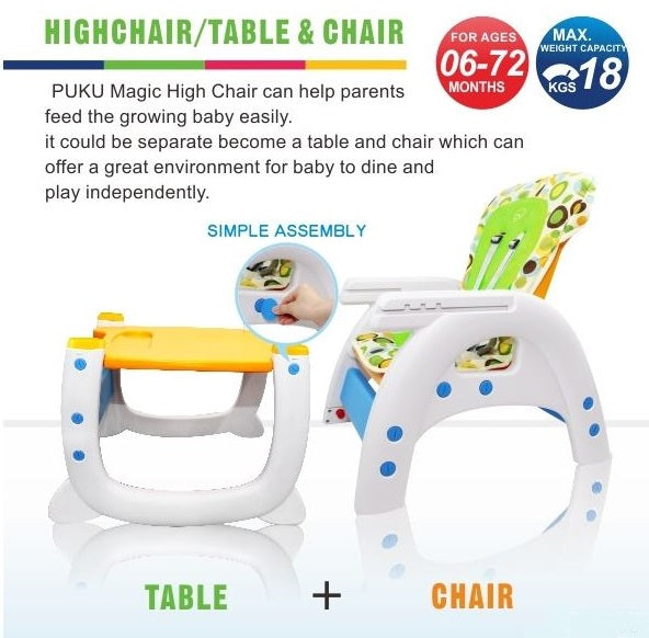 Puku 2in1 Magic High Chair