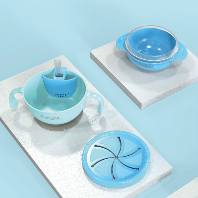 Puku 4pcs Set Suction Bowl (Blue/Pink/Yellow)