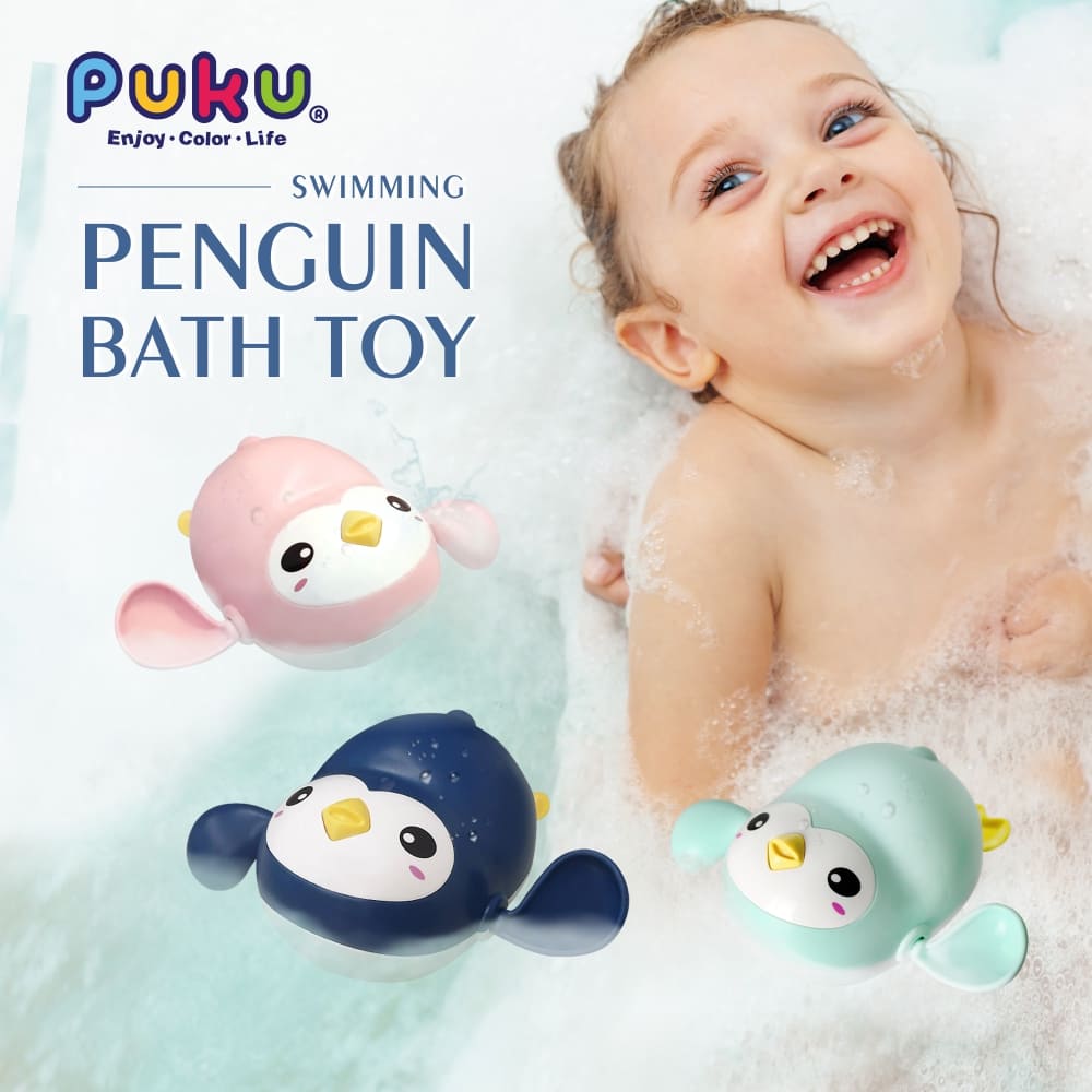 PUKU Penguin Bath Toy (Blue/Pink/Green)