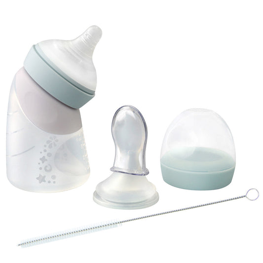 Marcus & Marcus Silicone Angled Feeding Bottle & Spoon