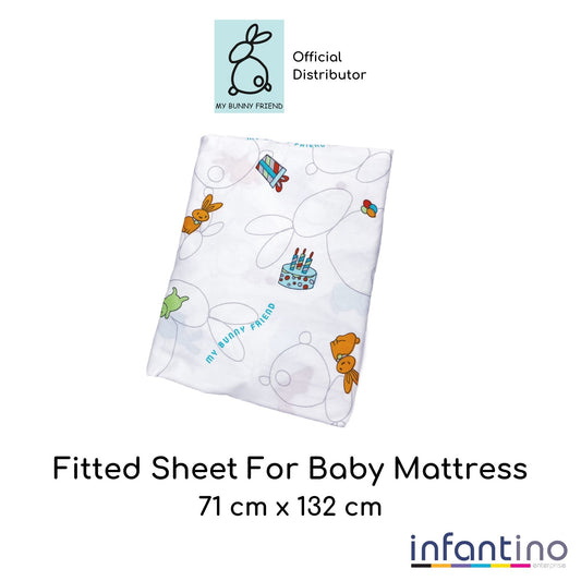 My Bunny Friend Fitted Sheet For Baby Mattress (Bunny Party)