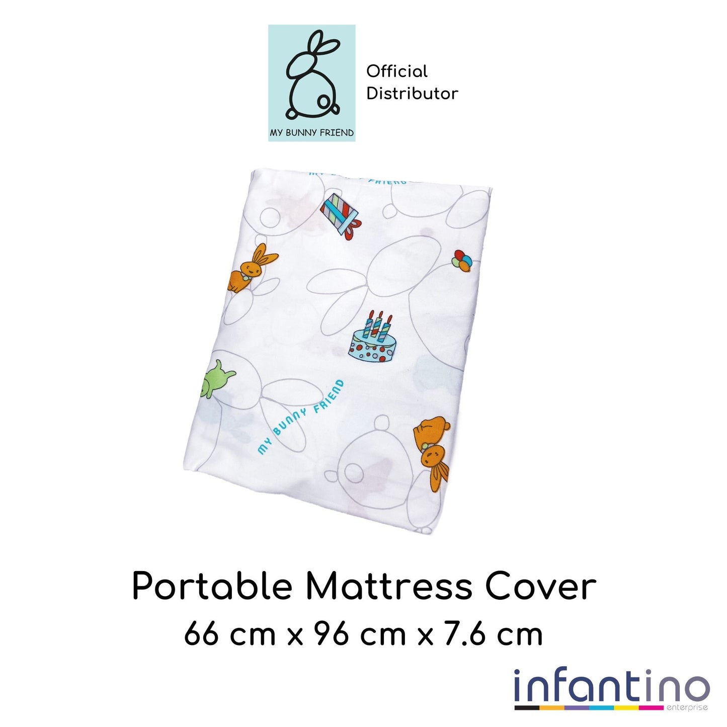 My Bunny Friend Portable Mattress Cover (Bunny Party)