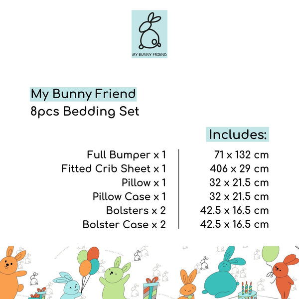 My Bunny Friend 8pcs Bedding Set (Bunny Party)