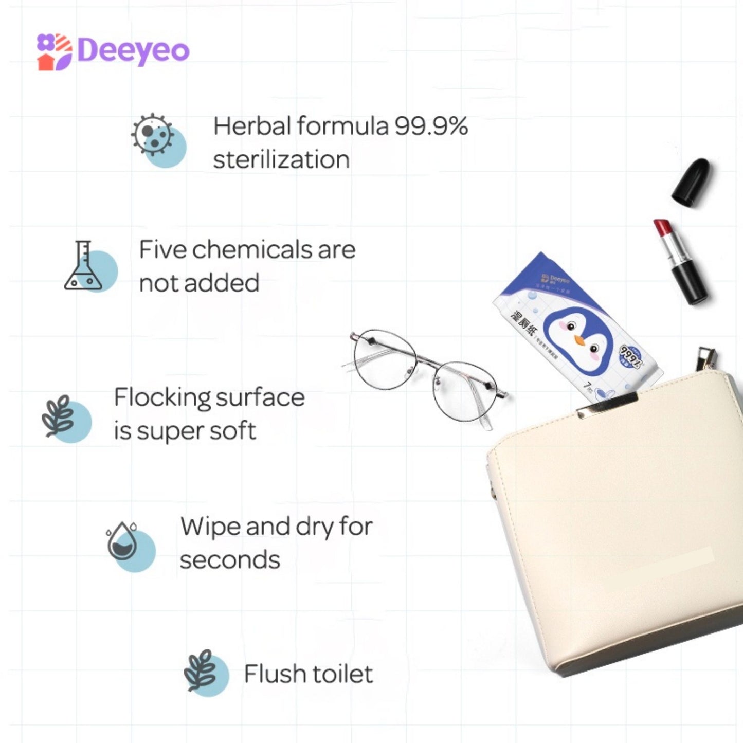 Deeyeo Wet Toilet Wipes (Flushable) (56pcs per pack)