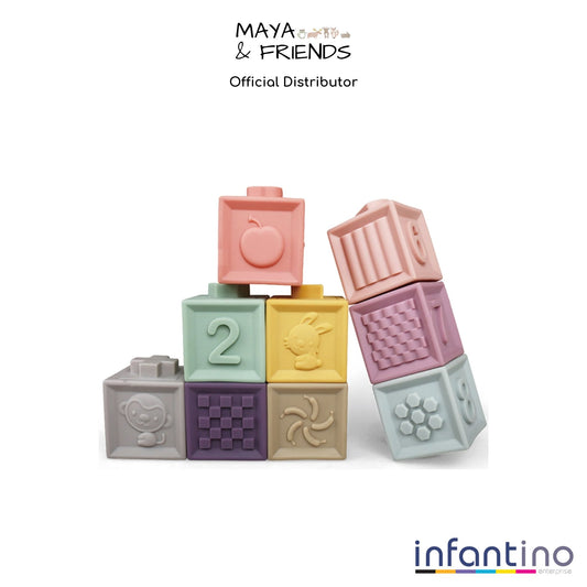 Maya & Friends Baby Soft Textured Building Block Set