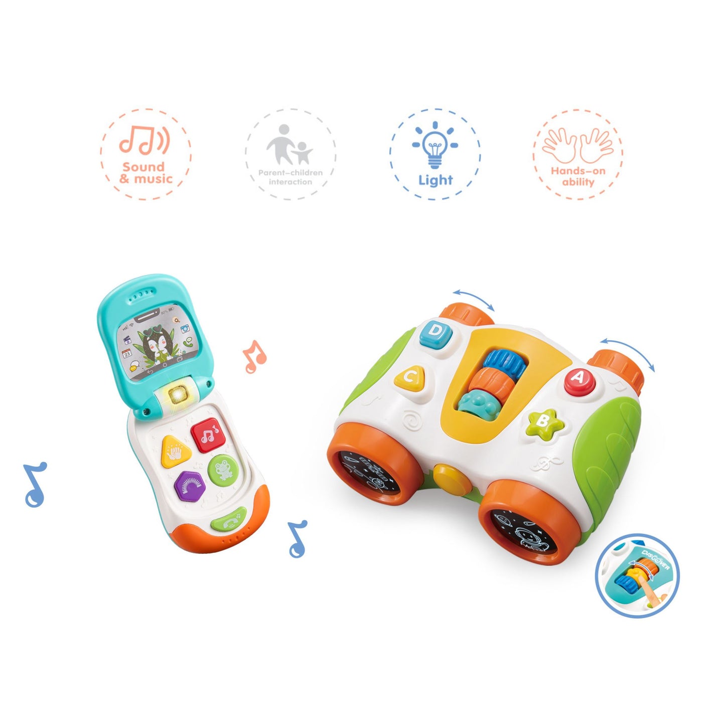 Maya & Friends Flip Phone And Binoculars Musical Toy Set