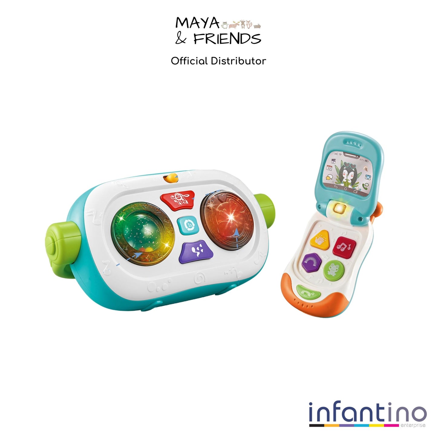 Maya & Friends Flip Phone And Boombox Musical Toy Set