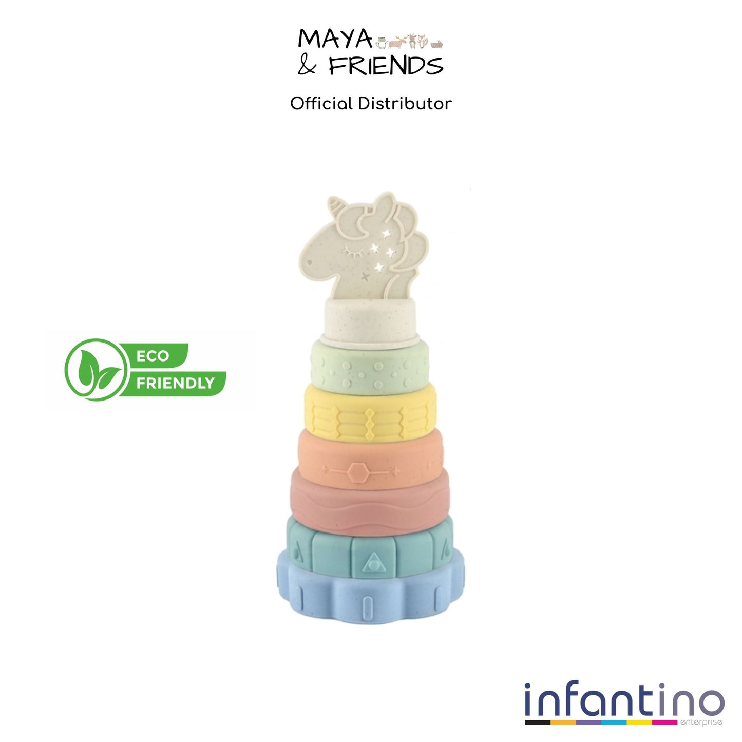 Maya & Friends Bio Silicone Soft Unicorn Stacker