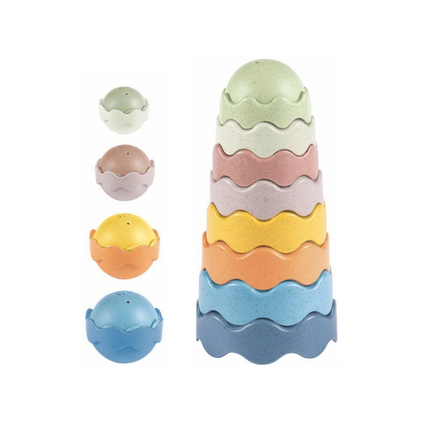 Maya & Friends Bio Combo Toy Set (Linking Chains, Shape Sorter & Wave Shape Stacker)