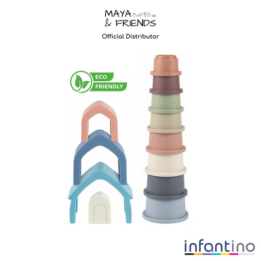 Maya & Friends Bio Combo Toy Set (Stacking House & Stacking Cups)