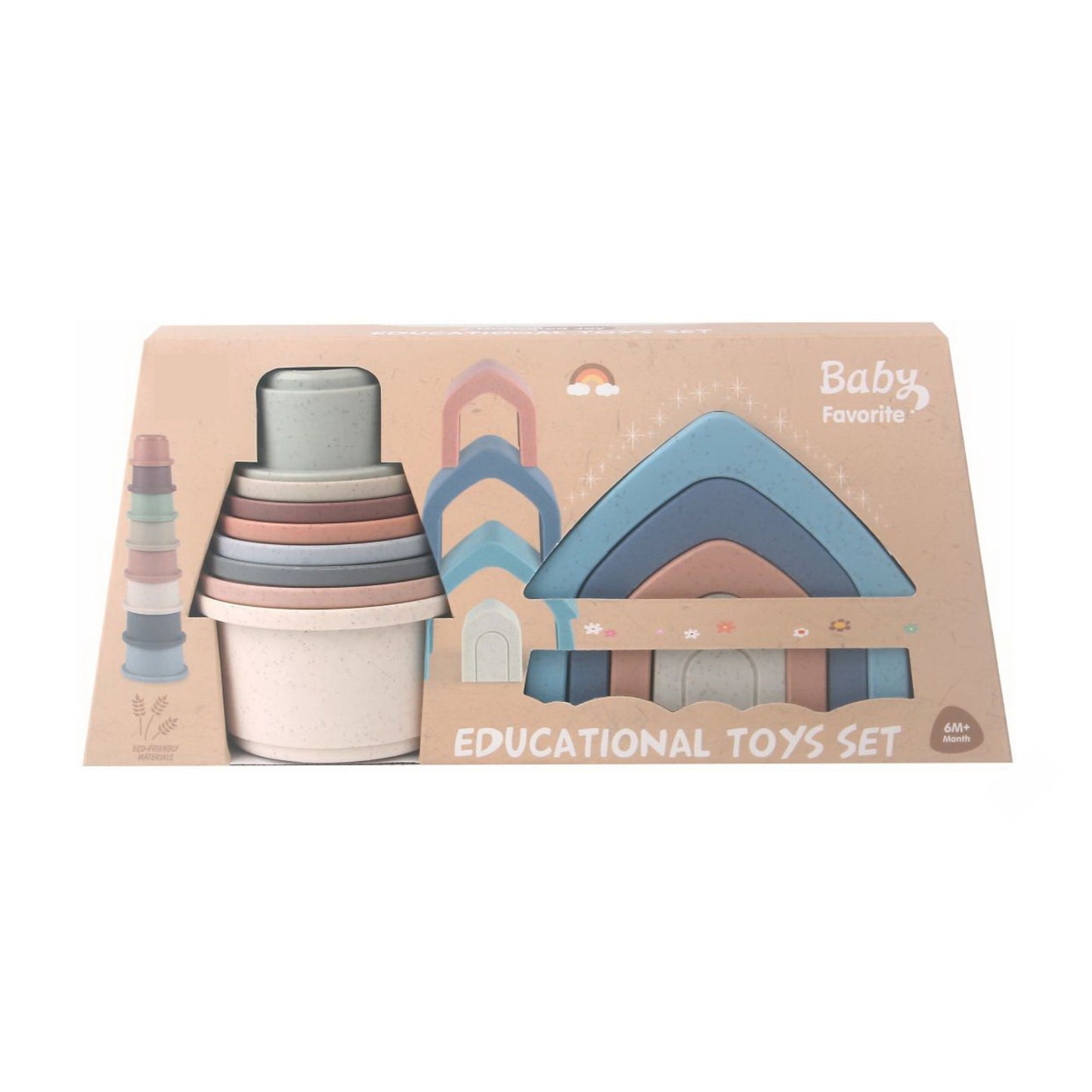 Maya & Friends Bio Combo Toy Set (Stacking House & Stacking Cups)