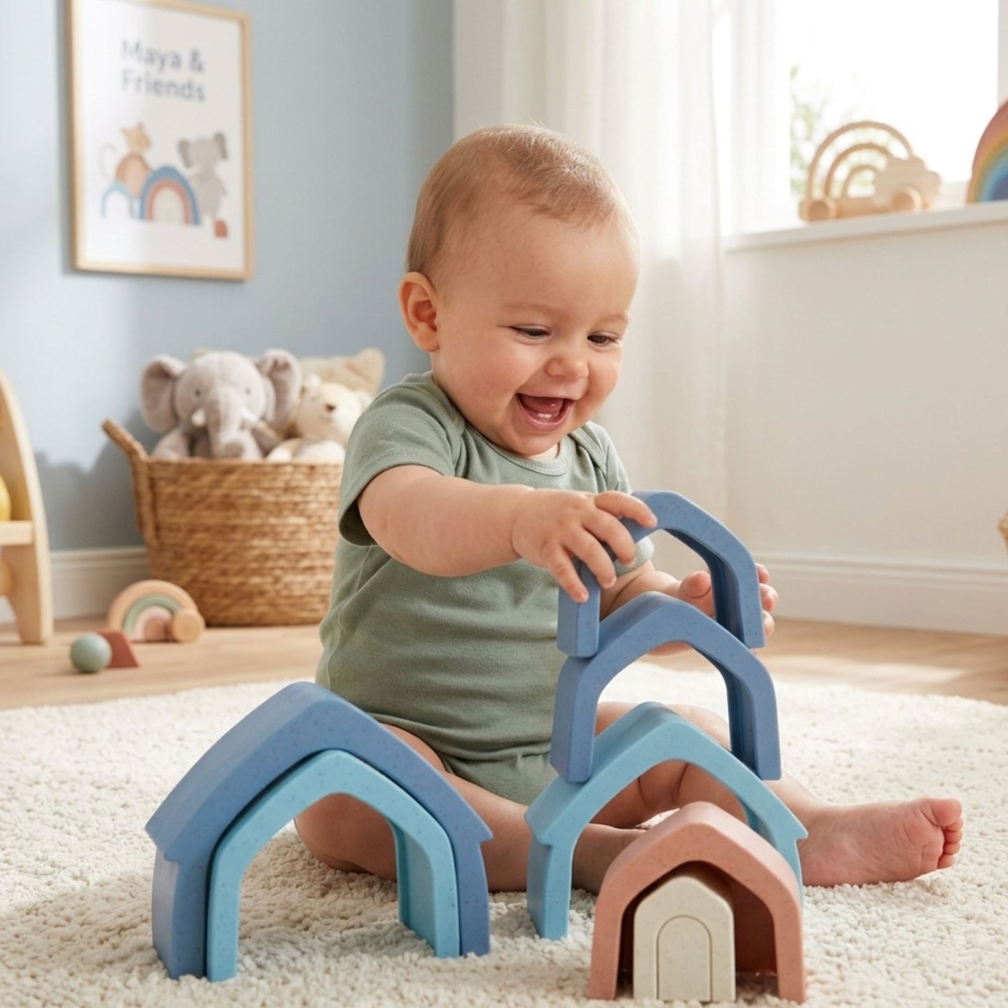 Maya & Friends Bio Combo Toy Set (Stacking House & Stacking Cups)