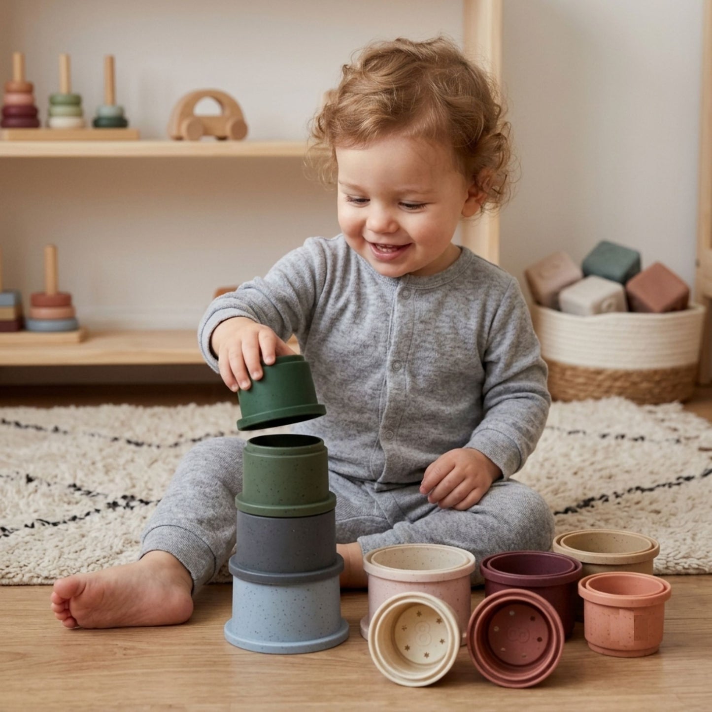 Maya & Friends Bio Combo Toy Set (Stacking House & Stacking Cups)