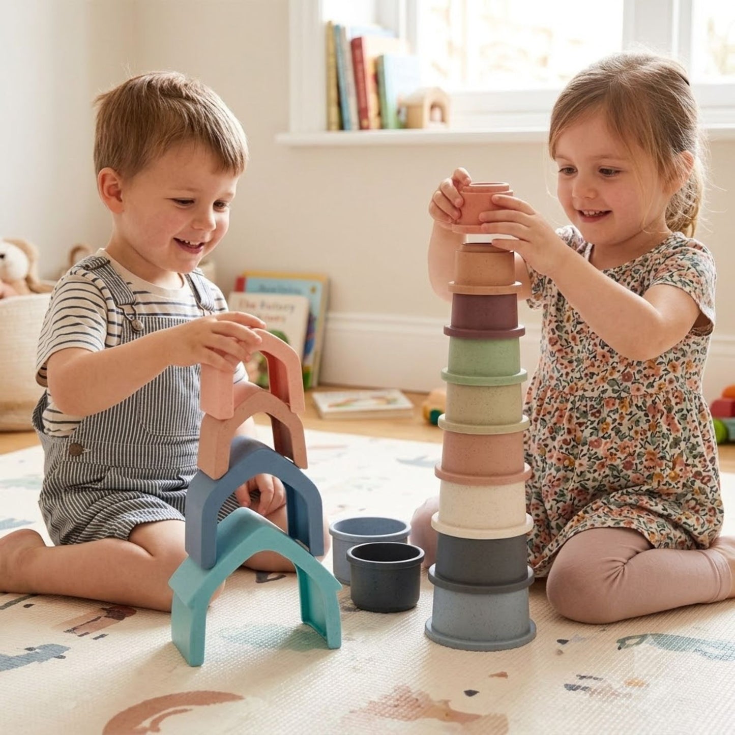 Maya & Friends Bio Combo Toy Set (Stacking House & Stacking Cups)