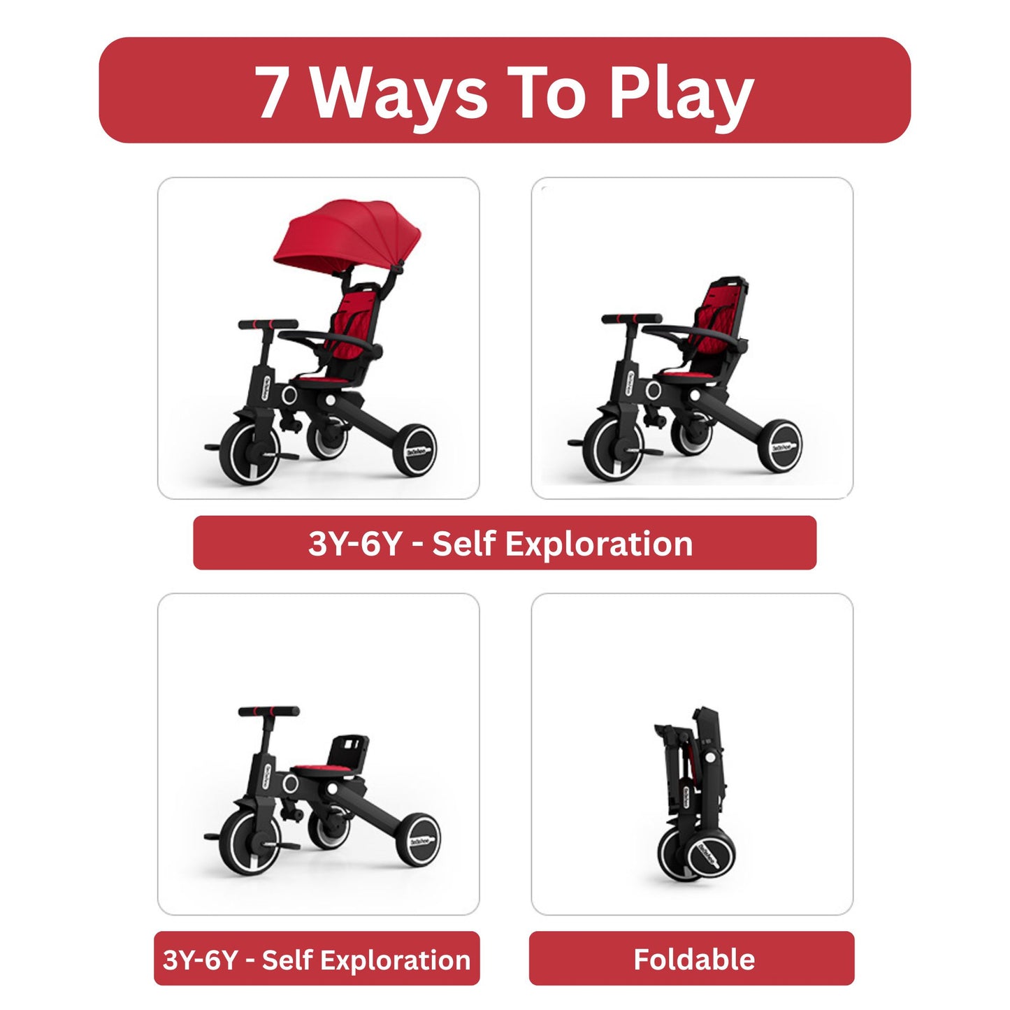 Maya & Friends Adventura 7-In-1 Compact Trike