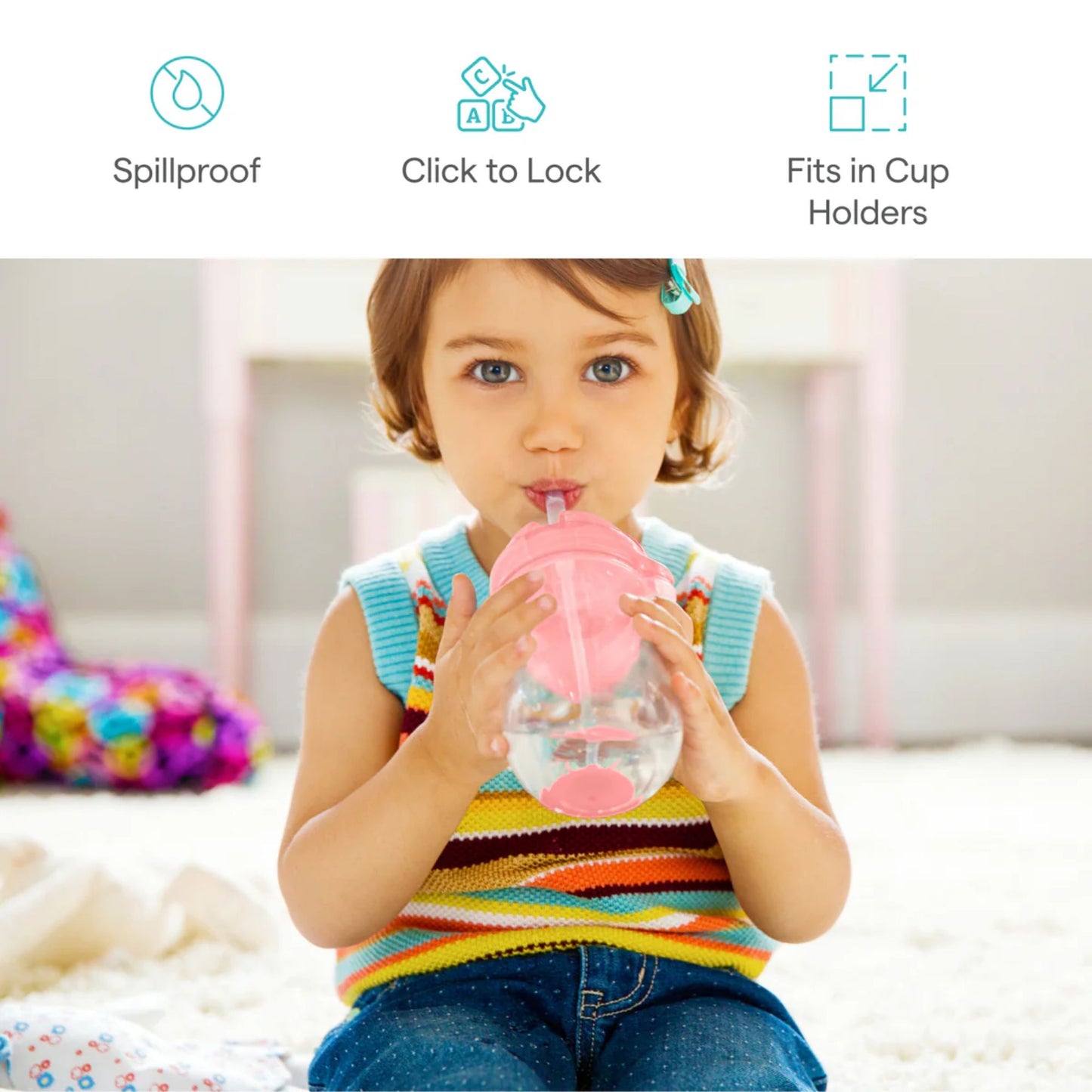 Munchkin Any Angle Click Lock ™ Weighted Straw Cup - 10oz