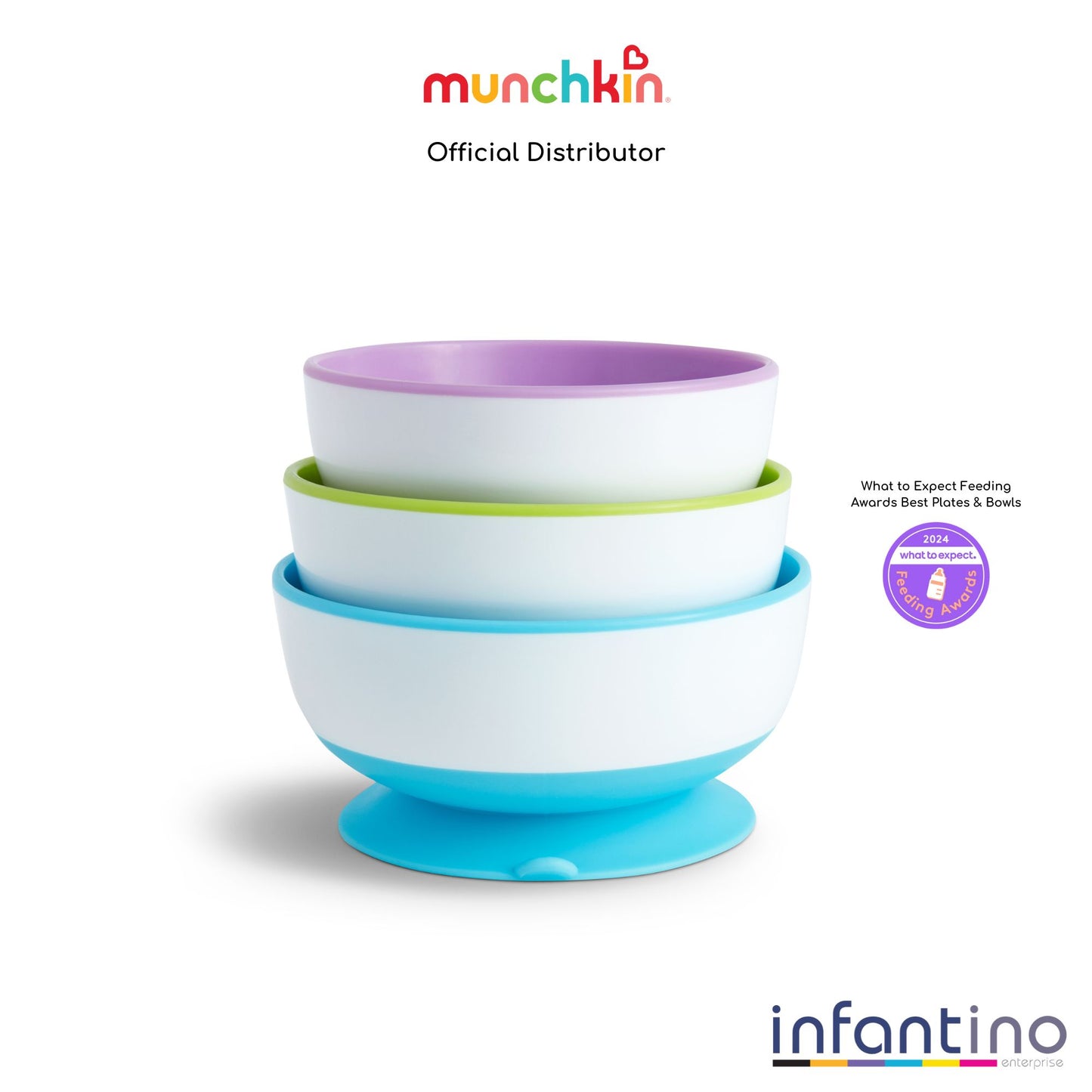 Munchkin Stay Put ™ Suction Bowls - 3 Pack