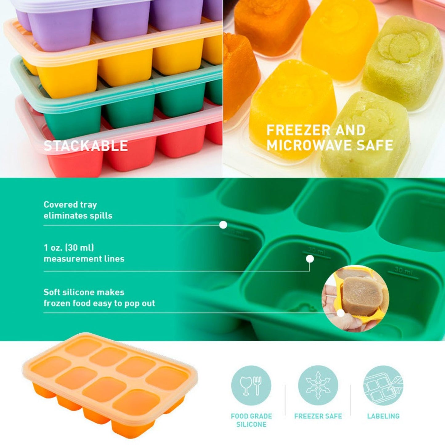 Marcus & Marcus Food Cube Tray (8 x 1oz)