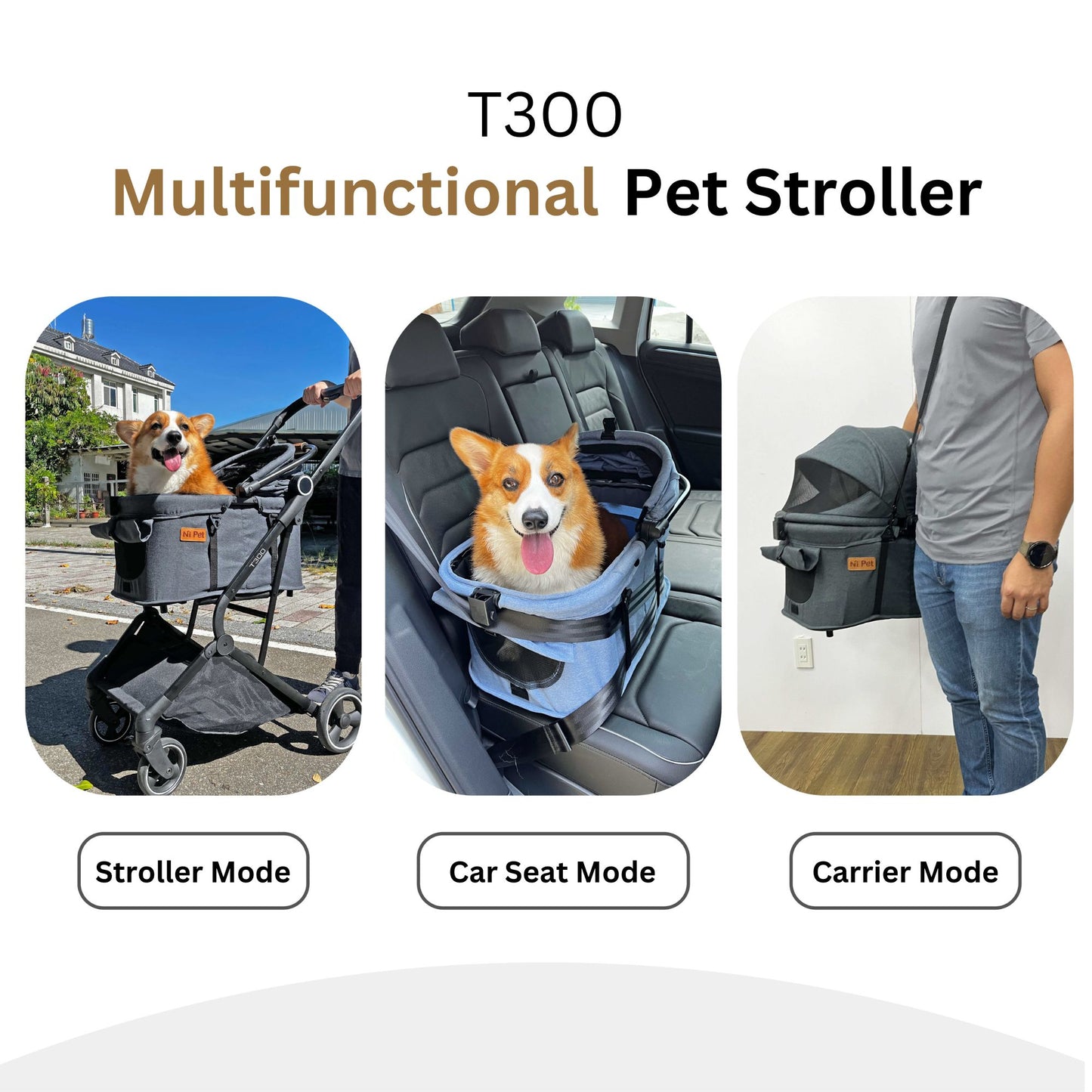 Ni Pet T300 Detachable Pet Stroller