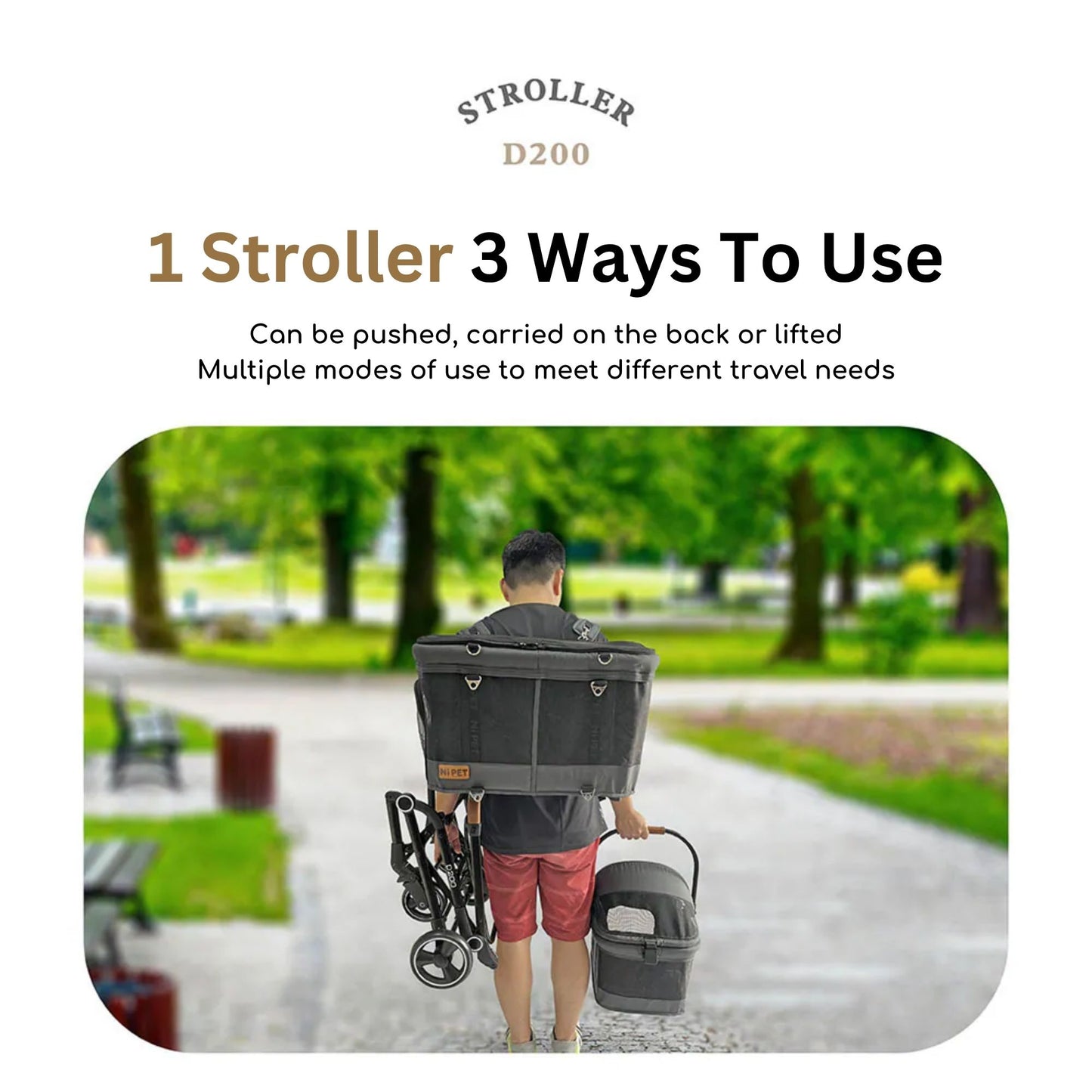 Ni Pet D200 Double Layer Pet Stroller