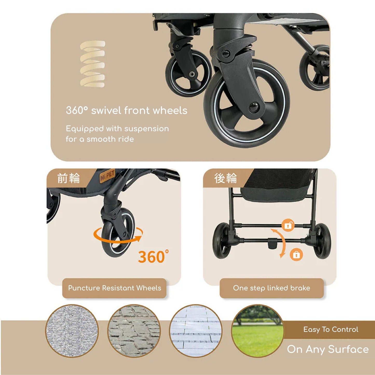 Ni Pet D200 Double Layer Pet Stroller