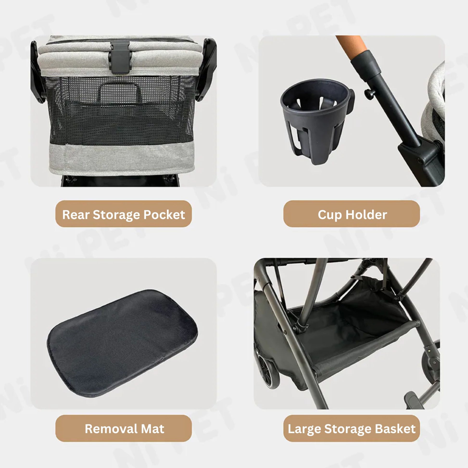 Ni Pet A9 Plus Quickfold Pet Stroller - Infantino