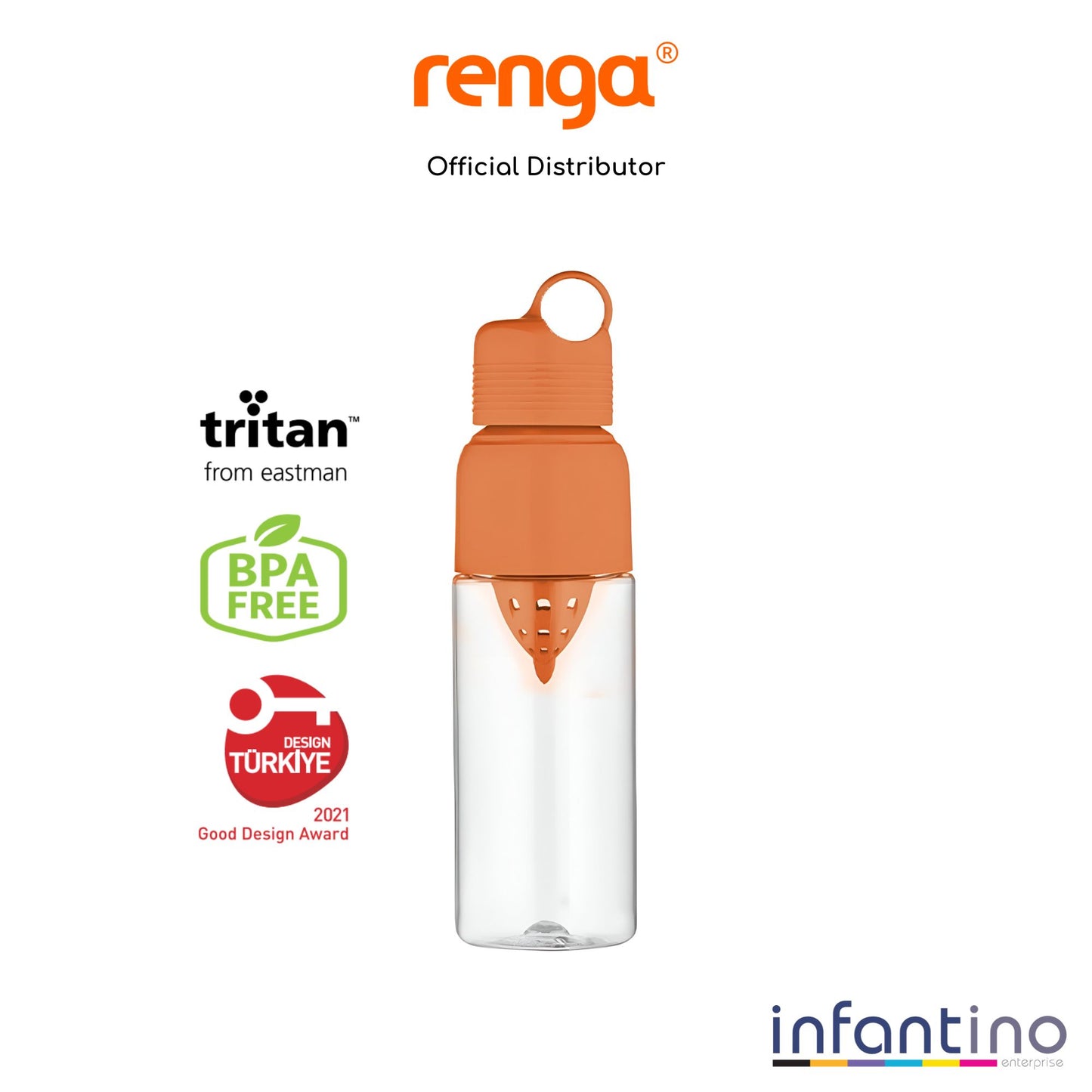 Renga Moon Tritan Water Bottle With Squeezer - 600ML